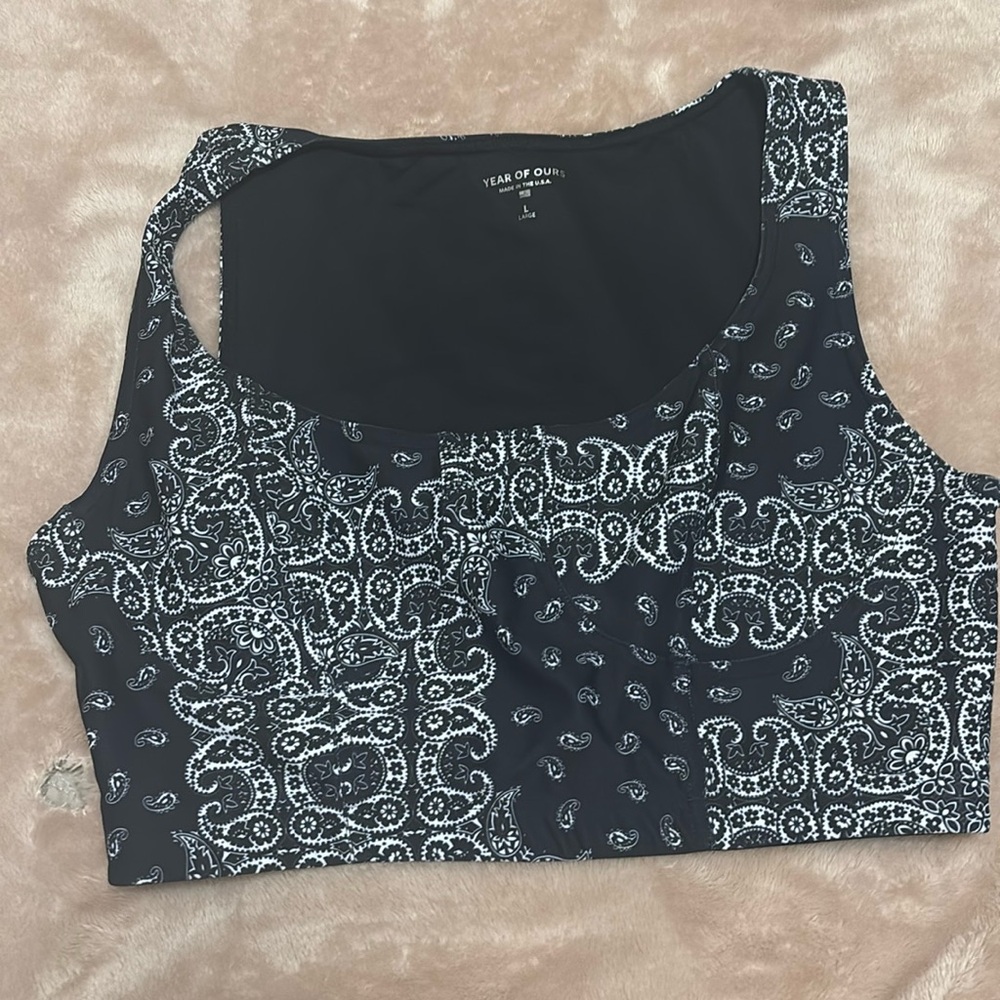 Year of Ours paisley print sports bra